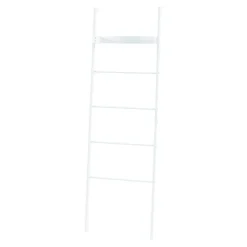 [En.Casa] Étagère échelle Oeksnes acier 160 x 50 x 28 cm blanc en.casa