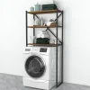 [En.Casa] Étagère de salle de bain Askersund 160 x 66 x 34 cm effet noyer en.casa