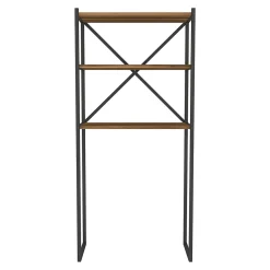 [En.Casa] Étagère de salle de bain Askersund 160 x 66 x 34 cm effet noyer en.casa