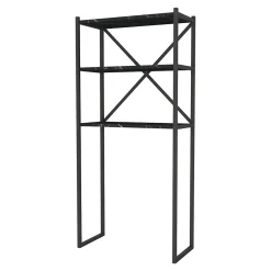 [En.Casa] Étagère de salle de bain Askersund 160 x 66 x 34 cm marbre noir en.casa