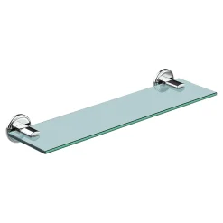 GoodHome Étagère de salle de bain en verre et acier inoxydable chromé H.40 cm Endell