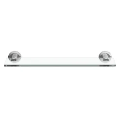 GoodHome Étagère de salle de bain en verre et acier inoxydable chromé H.40 cm Endell