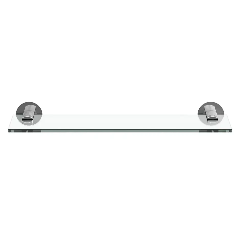 GoodHome Étagère de salle de bain en verre et acier inoxydable chromé H.40 cm Cavally* Etagère Salle De Bains