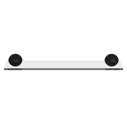 GoodHome Étagère de salle de bain en verre et acier inoxydable noir H.40 cm Cavally