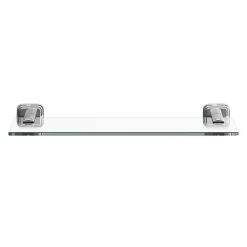 GoodHome Étagère de salle de bain en verre et acier inoxydable chromé H.40 cm Teesta