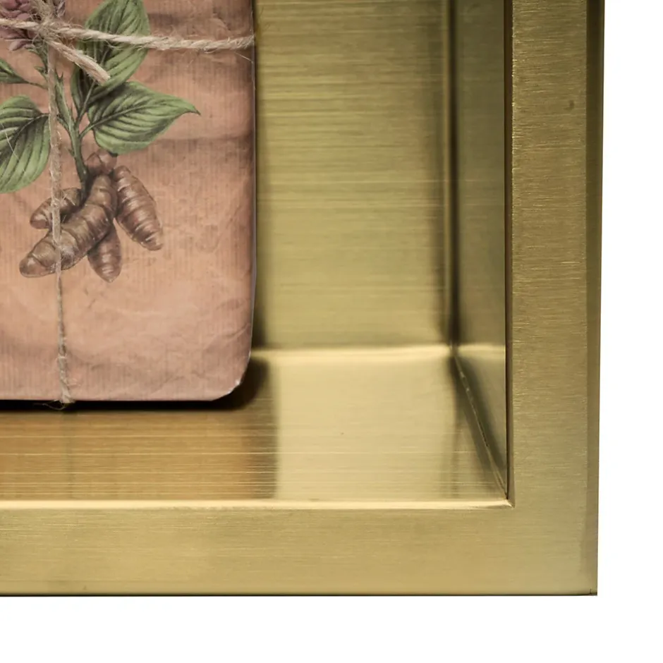 Rea ÉTAGÈRE D'ENCASTREMENT POUR SALLE DE BAINS 8 30X45X10 BRUSH GOLD
