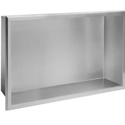 Rea ÉTAGÈRE D'ENCASTREMENT POUR SALLE DE BAINS 2 30X45X10 BRUSH STEEL