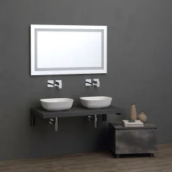 Kiamami Valentina Étagère Grise En Bois Pour Lavabo Sur Pied 60 Cm - Valentina