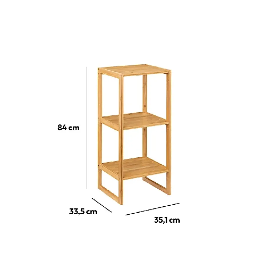 5Five Étagère haute 2 niveaux 30cm Bambou Lab'n modul -* Etagère Salle De Bains