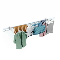 Foxydry Étagère linge blanc pliable extérieur 162x63x8 cm Duo