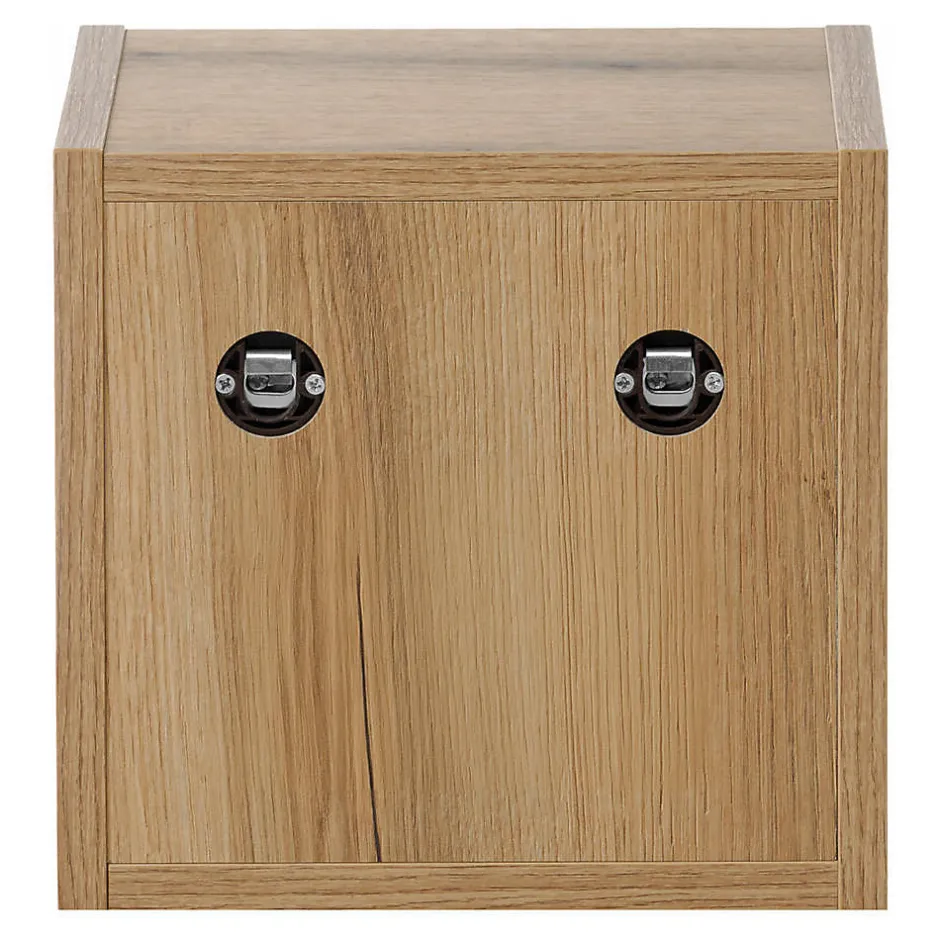 [En.Casa] Étagère murale de salle de bain Newport 27 x 25 x 21 cm effet chêne en.casa* Etagère Salle De Bains