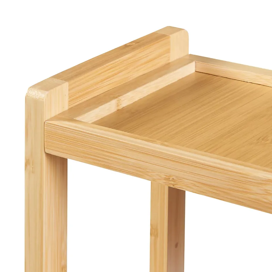 [En.Casa] Étagère murale pour salle de bain Höör bambou 42 x 37 x 17 cm naturel en.casa
