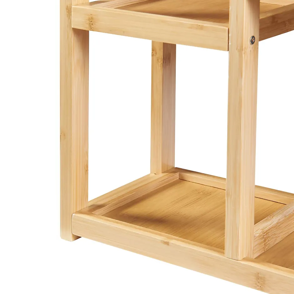 [En.Casa] Étagère murale pour salle de bain Höör bambou 42 x 37 x 17 cm naturel en.casa