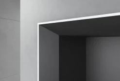 Bernstein Étagère murale suspendue carré design en MDF, résistant à l'humidité, laqué 7 fois - 32x32x17,7cm - ARCTIC 320 - Blanc mat* Etagère Salle De Bains