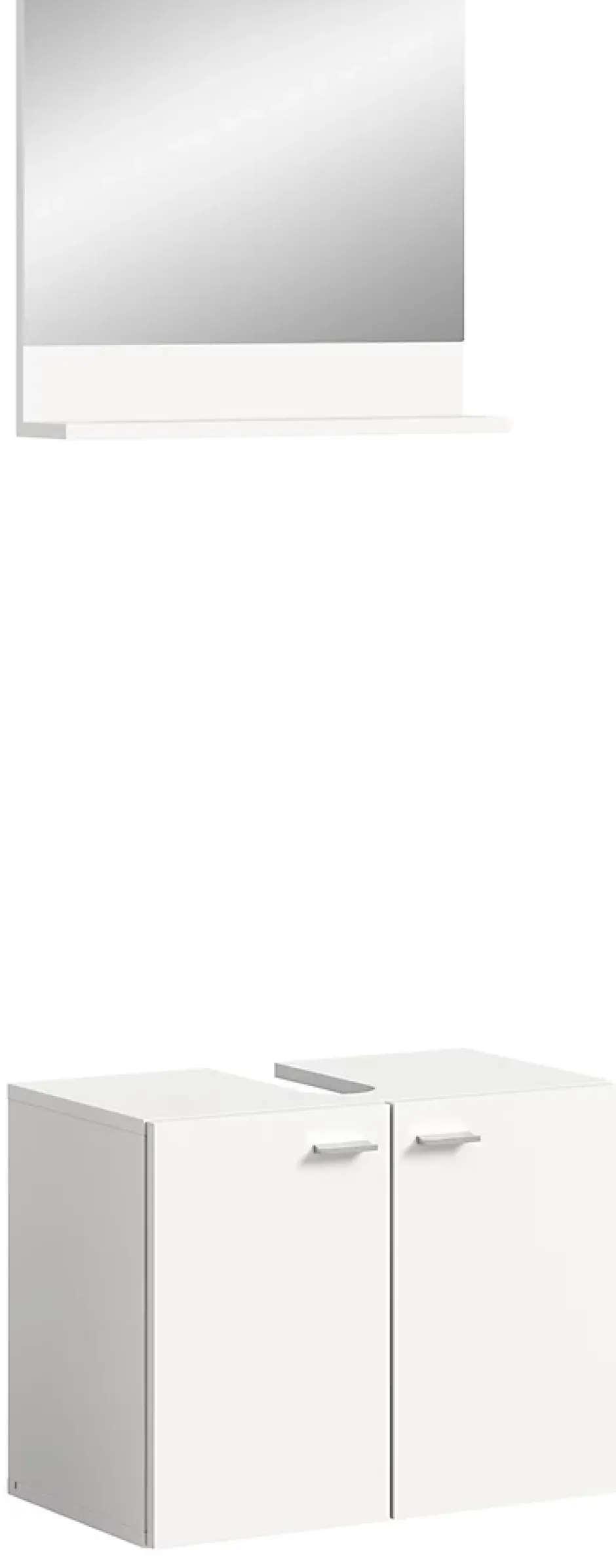 Chb Collection Tambo - Ensemble de 2 meubles de salle de bains (L/H/P : 57x186x33 cm) en mélaminé blanc, vasque non incluse