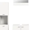 Chb Collection Tambo - Ensemble de 3 meubles de salle de bains (L/H/P : 102x186x33 cm) en mélaminé blanc, vasque non incluse