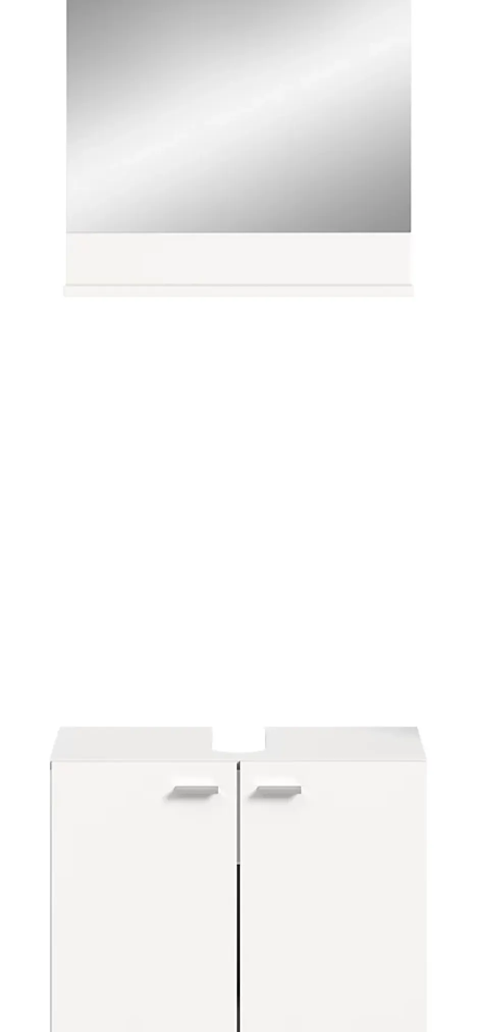 Chb Collection Tambo - Meuble sous lavabo et miroir (L/H/P : 57x44x33 cm) en mélaminé blanc, vasque non incluse