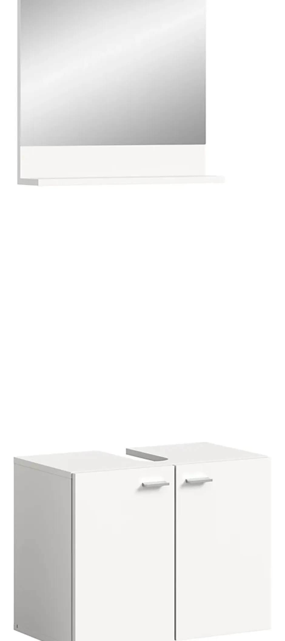 Chb Collection Tambo - Meuble sous lavabo et miroir (L/H/P : 57x44x33 cm) en mélaminé blanc, vasque non incluse