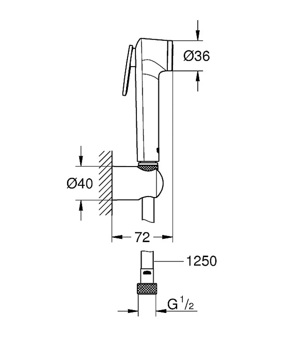 Grohe Tempesta-F Trigger Spray 30 Support de douche mural 1 jet, Chromé (27513001)