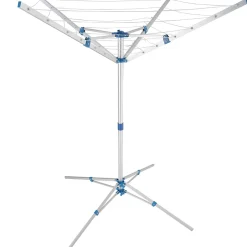 Tectake Étendoir à linge avec pied en Aluminium Pliable 102 x 102 x 160 cm gris