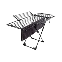 Kitchen Move Étendoir à linge pliable 27 m d'étendage avec 4 ailes, noir sur roulettes, Umea* Etendoir À Linge
