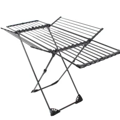 Kitchen Move Étendoir à linge pliable 27 m d'étendage avec 4 ailes, noir sur roulettes, Umea* Etendoir À Linge