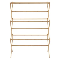 [En.Casa] Étendoir à linge pliable Grinau bambou 128 x 72 x 44 cm naturel en.casa