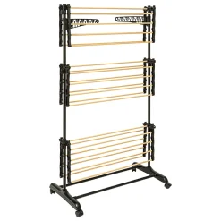 5five Simply Smart Étendoir à linge tour 3 niveaux noir et effet bois l.78 x H.150 x P.67 cm, Bara* Etendoir À Linge
