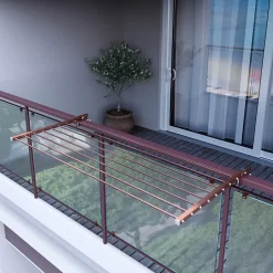 Foxydry Étendoir corten pliable pour balcon 62x63x8 cm Duo