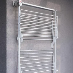 Foxydry Étendoir mural 3 grilles pliables blanc 88x52x137 cm alu Tower 80
