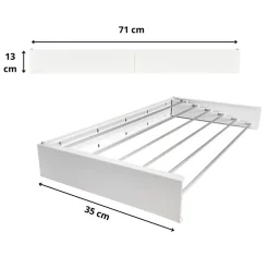Foxydry Étendoir mural blanc alu 71x35x13cm rétractable Hide 70* Etendoir À Linge