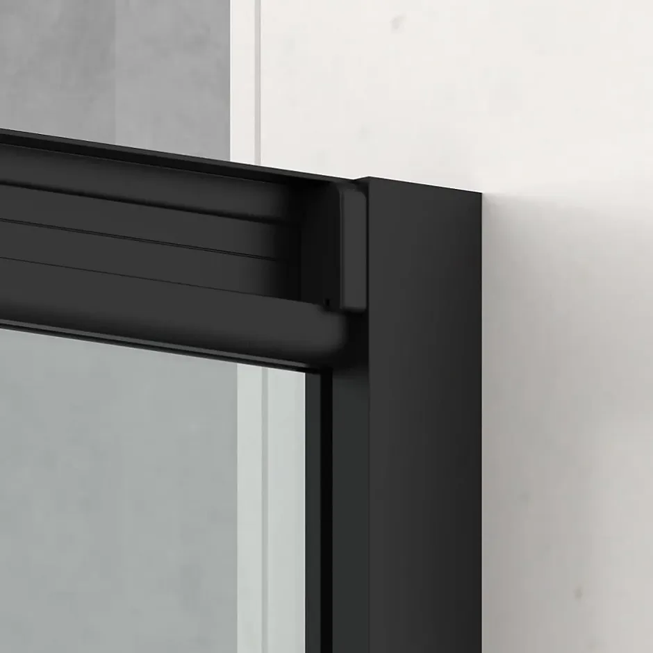 Swiss Aqua Technologies TEX BB Porte de douche 110x195cm coulissante anticalcaire avec profilés noir mat (SATTEXDBB110CT-SET)* Porte De Douche