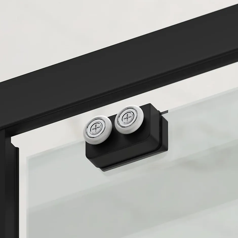 Swiss Aqua Technologies TEX BB Porte de douche 110x195cm coulissante anticalcaire avec profilés noir mat (SATTEXDBB110CT-SET)* Porte De Douche