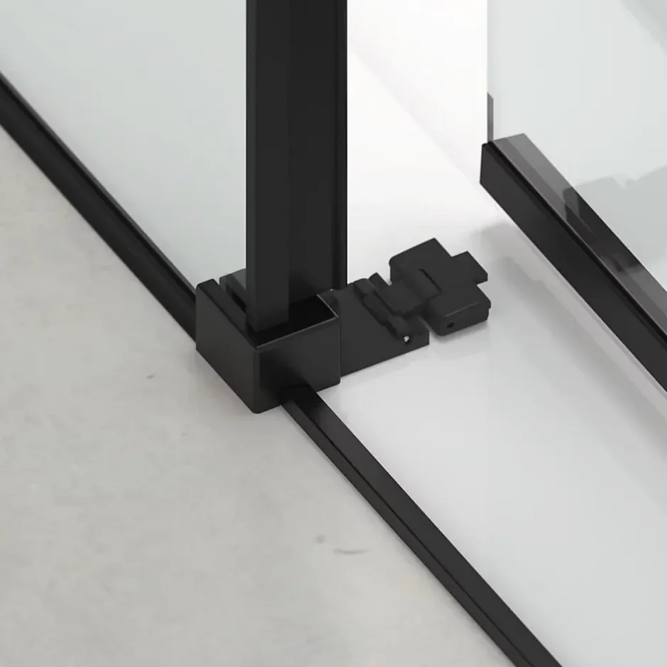Swiss Aqua Technologies TEX BB Porte de douche 110x195cm coulissante anticalcaire avec profilés noir mat (SATTEXDBB110CT-SET)* Porte De Douche