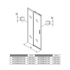 Swiss Aqua Technologies TEX BB Porte de douche 110x195cm coulissante anticalcaire avec profilés noir mat (SATTEXDBB110CT-SET)* Porte De Douche