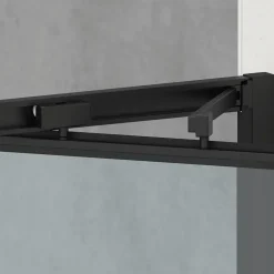 Swiss Aqua Technologies TEX-C ensemble porte compact/paroi 100x90cm anticalcaire avec profilés noir mat (SATTEXC100S90C)* Porte De Douche
