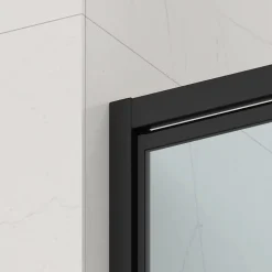 Swiss Aqua Technologies TEX-C Porte de douche 100x195cm ouverture gain de place anticalcaire avec profilés noir mat (SATTEXC100CT)* Porte De Douche
