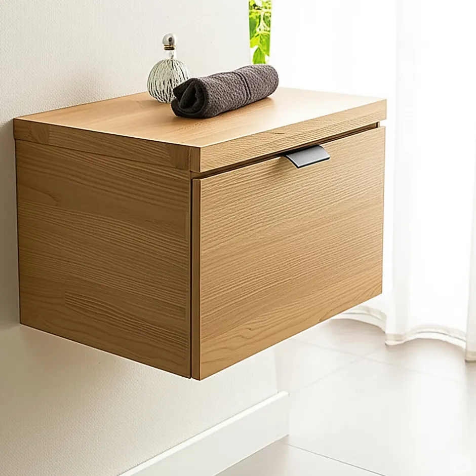 Byca Tiroir suspendu 48 cm en chêne - Massif naturel - Meuble de salle de bain design et fonctionnel