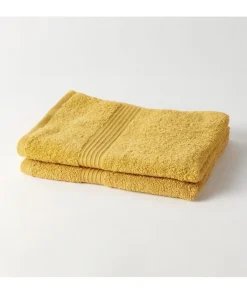 Todays Tools TODAY Essential - Lot de 2 serviettes de toilette 50x90 cm 100% Coton coloris ocre