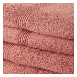 Todays Tools TODAY Lot de 2 Serviettes de Bain 50x100 cm + 2 Draps de Bain 70x130 cm Terracotta 100% coton