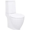 Vidaxl Toilette en céramique écoulement d eau à l arrière blanc* Wc À Poser