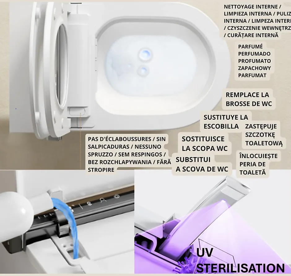 Nashi Toilette japonaise IANNA SORTIE VERTICALE, WC lavant automatique, haut de gamme* Wc Japonais