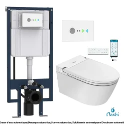 Nashi Toilette japonaise EOS PRO suspendue avec bâti-support, WC lavant automatique, gamme supérieure* Wc Japonais