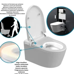 Nashi Toilette japonaise EOS PRO suspendue avec bâti-support, WC lavant automatique, gamme supérieure* Wc Japonais