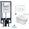 Nashi Toilette japonaise EOS suspendue avec bâti-support, WC lavant automatique, mural gamme supérieure