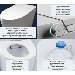 Nashi Toilette japonaise OVIAN SE SORTIE VERTICALE, WC lavant automatique, design compact gamme supérieure