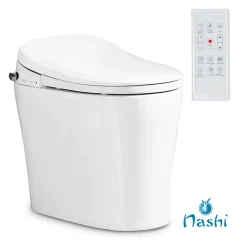 Nashi Toilette japonaise YAIZA PRO SORTIE VERTICALE, WC lavant automatique, design compact, chasse eau silencieuse* Wc Japonais