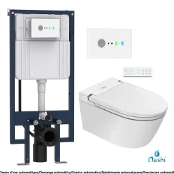 Nashi Toilette japonaise EOS suspendue avec bâti-support, WC lavant automatique, gamme supérieure* Wc Japonais