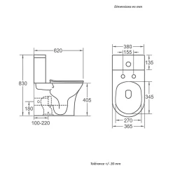 Stano Toilette WC à poser CIPOLI en ceramique beige mat
