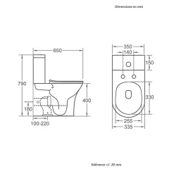 Stano Toilette WC à poser CLORINDA en ceramique